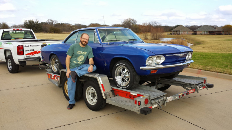 1965 Corvair on trailer