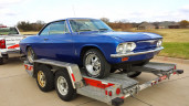 Corvair on trailer
