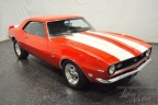 1968 Camaro in Hugger Orange with white Rallye stripes